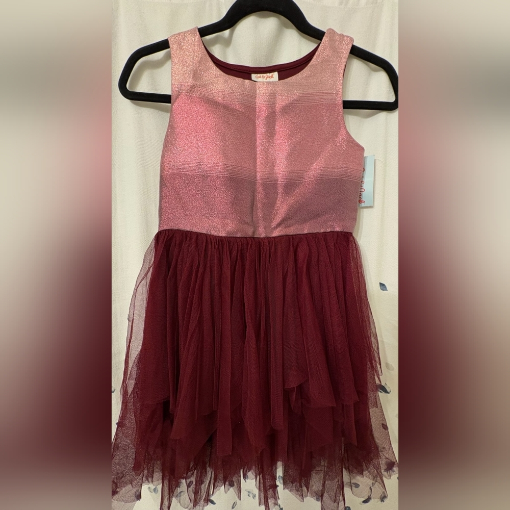 Girls Sparkly Pink and Red Dress Cat & Jack - Size Medium - NWT
